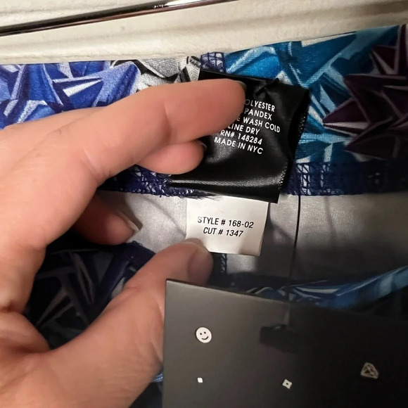 Terez Blue Silver Gift Wrap Bow Holiday Athletic Leggings, Women’s Size Small - Picture 3 of 8